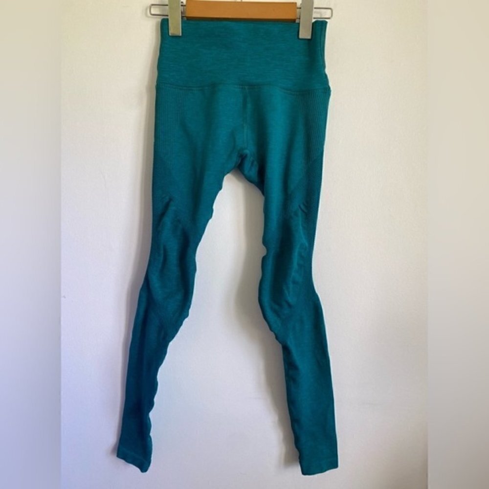 Alphalete Compression Tight Workout Spandex High-Rise Leggings • Turquoise • XS